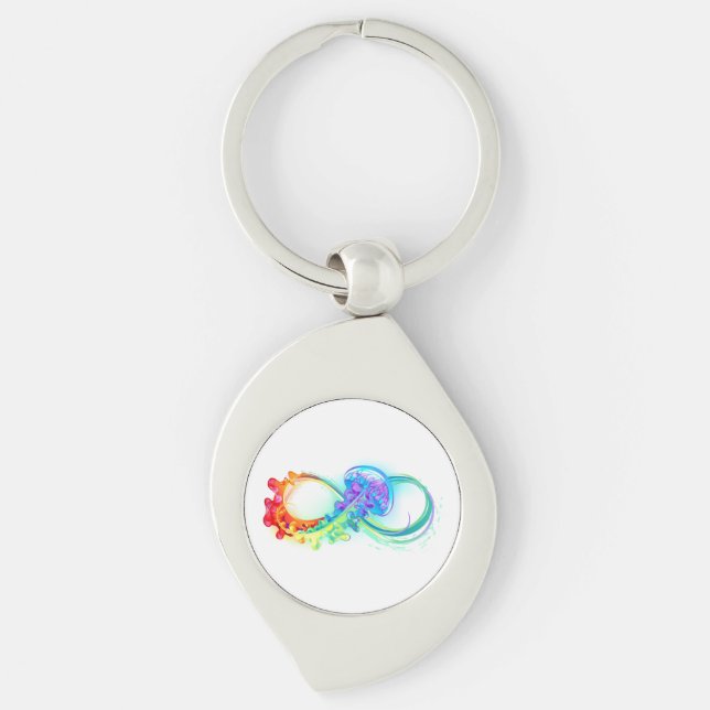 Porte-clés Infinity avec Rainbow Jellyfish (Devant)