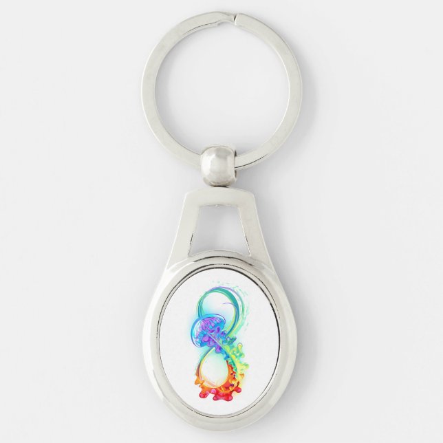 Porte-clés Infinity avec Rainbow Jellyfish (Devant)
