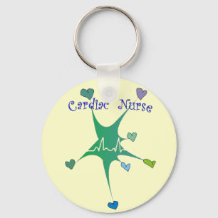 Porte-clés Infirmière Cardiac Coeurs crus QRS motif