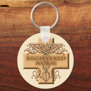 Porte-clés Infirmière Cross Caduceus RN