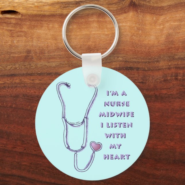 Porte-clés Infirmière du Coeur stéthoscope (Recto)