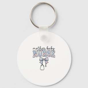 Porte-clés Infirmière Mère Bébé Chemise à nœud floral Design_