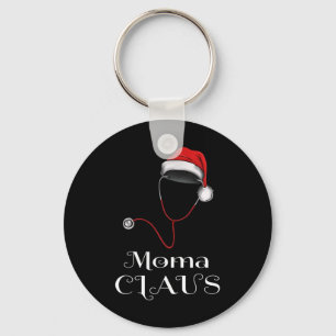 Porte-clés Infirmière Noël Moma Claus Correspondant Pyjama Pè