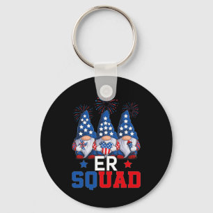 Porte-clés Infirmière Patriotique Er Squad Gnomes 4 juillet U