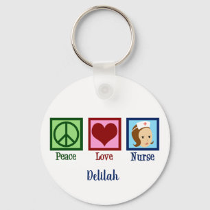 Porte-clés Infirmière Peace Love