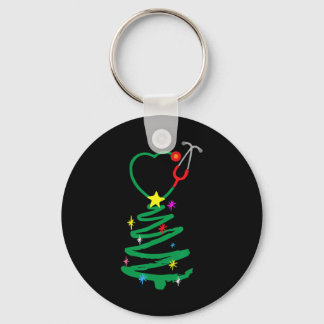 Porte-clés Infirmière sapin de Noël Stethoscope Infirmières X