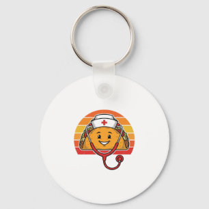 Porte-clés Infirmière Taco Rétro Gravure Vintage Design_1