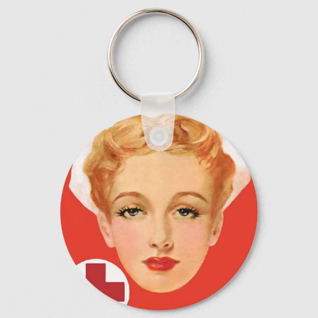 Porte-clés Infirmière vintage (Recto)