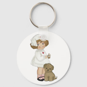 Porte-clés Infirmière vintage avec le T-shirts et les cadeau
