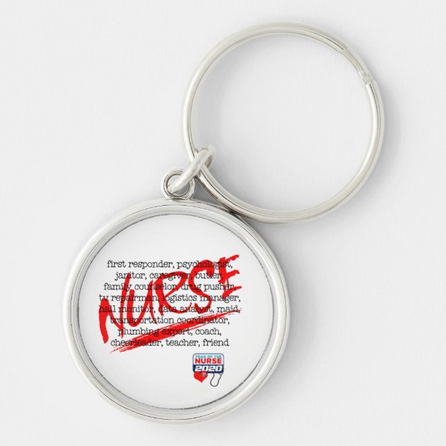Porte-clés Infirmières et leurs nombreux emplois - Que fait u (Devant)
