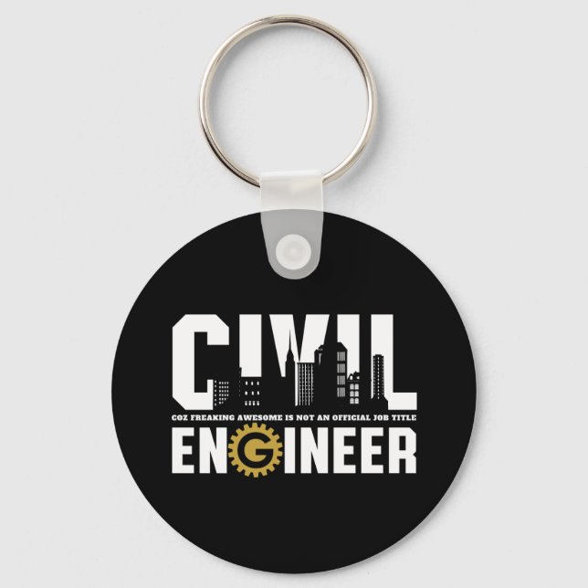 Porte-clés Ingénieur civil amusant étudiant en génie civil (Recto)