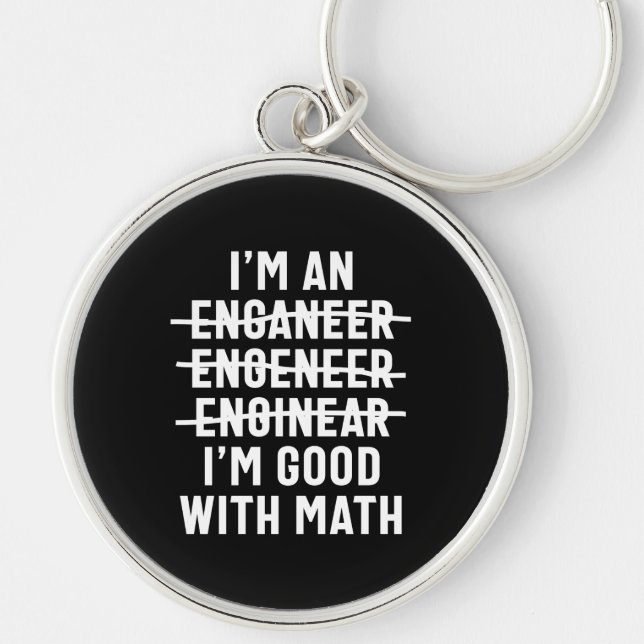 Porte-clés Ingénieur. Je suis bon avec les maths (Devant)