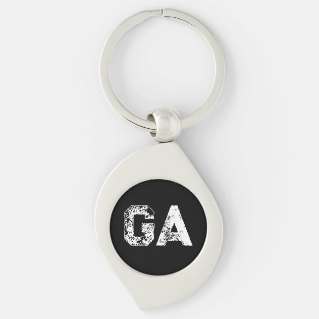 Porte-clés Initial Letters Monogram Black White Plain Simple (Devant)