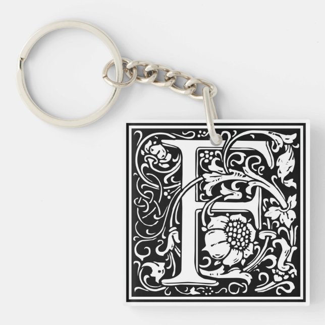 Porte-clés Initiale décorative "F" de lettre (Devant)