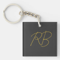 Initiales du monogramme couleur or gris moderne