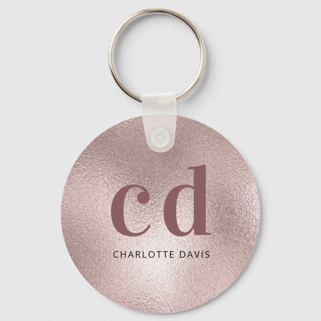 Porte-clés initiales du monogramme or rose (Recto)
