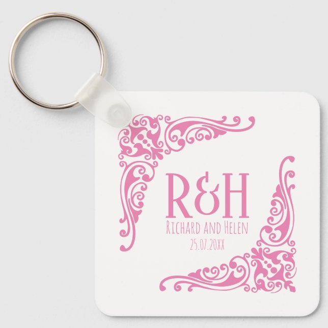 Porte-clés Initiales en couple (Recto)