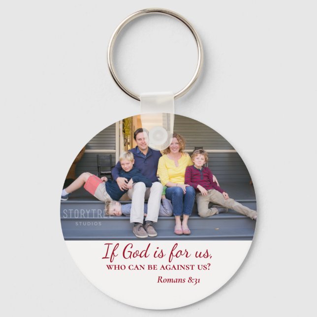 Porte-clés Inspiration Si Dieu est pour nous Famille (Recto)