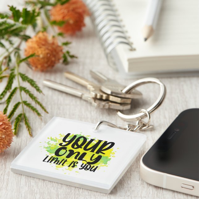 Porte-clés Inspiration Votre seule limite est Wordart (Devant Droit)
