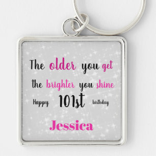 Porte-clés Inspirational Happy 101e anniversaire