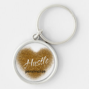 Porte-clés inspirationnel en forme de cœur HUSTLE 