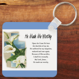 Porte-clés Inspirationnel Il M'A Fait Digne