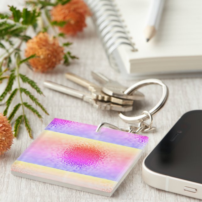 Porte-clés Inspiré du coucher de soleil abstrait (Devant Droit)