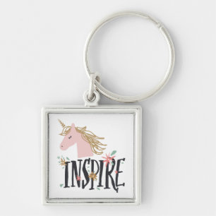 Porte-clés Inspirez la licorne de crinière d'or de