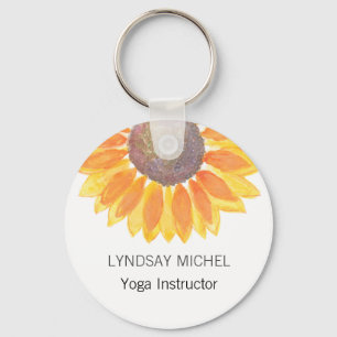 Porte-clés Instructeur de yoga personnalisé tournesol