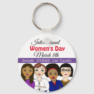 Porte-clés International Women's Day March 8th Button