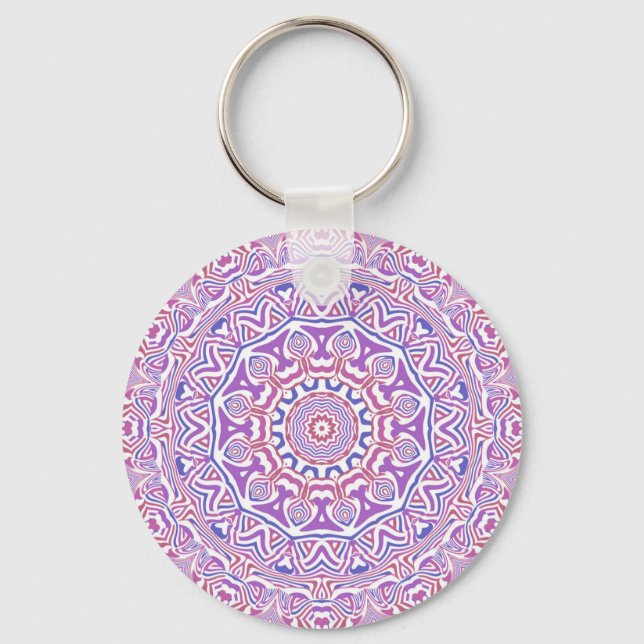 Porte-clés Intricate Bold Super Boho Hippie Abstrait Mandala (Recto)