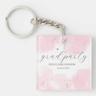 Porte-clés invitation à la fête de graduation rose Elegance