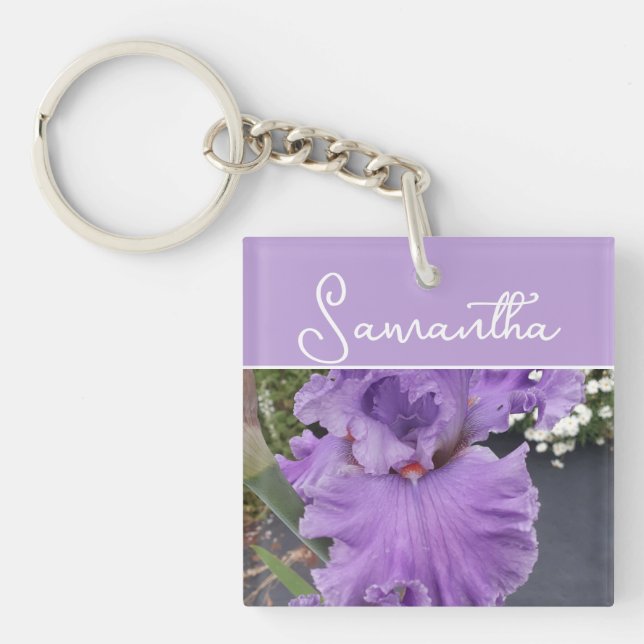 Porte-clés Iris Flower Flowers Purple Lavender Lilac Floral (Devant)