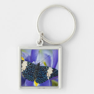 Porte-clés Iris pourpre papillon tropical