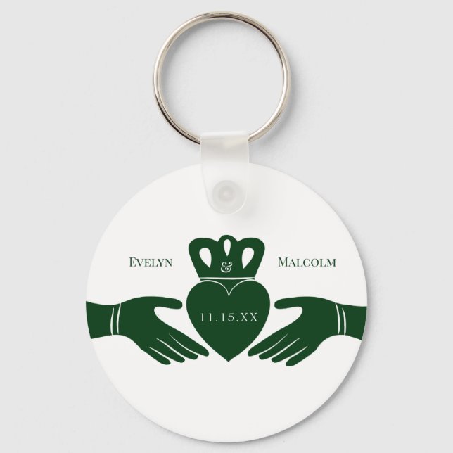 Porte-clés Irlandais Claddagh Ring Simple Graphic Green Maria (Recto)