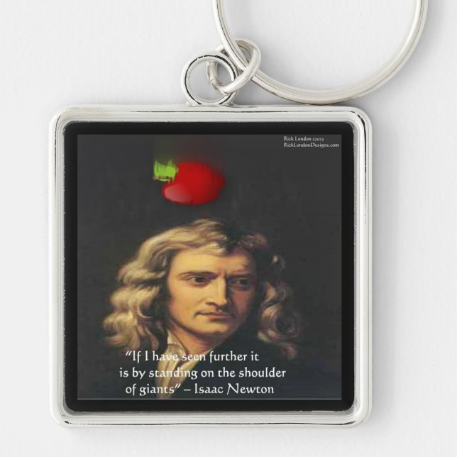 Porte-clés Isaac Newton "Épaules géantes" Cadeaux de sagesse  (Devant)