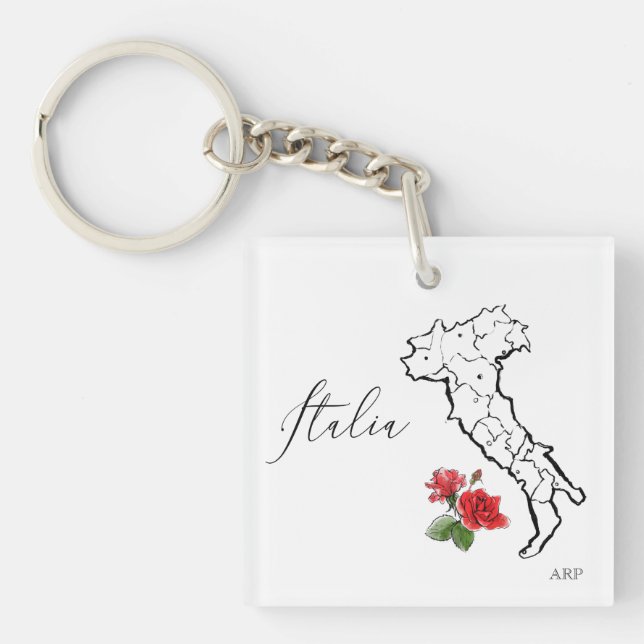 Porte-clés *~* Italia Carte des Roses italiens de langue ital (Devant)