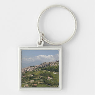 Porte-clés Italie, Sicile, Enna, Calascibetta, Vue matinale