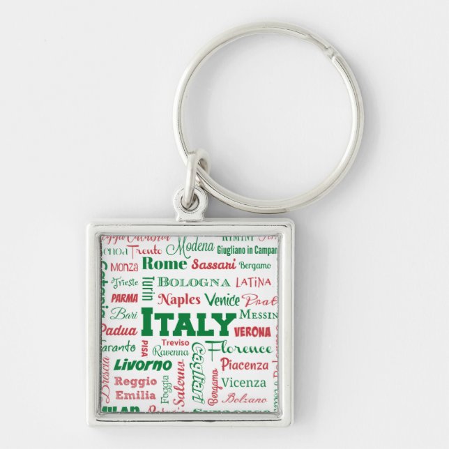 Porte-clés Italie Villes porte - clé - Drapeau italien couleu (Devant)