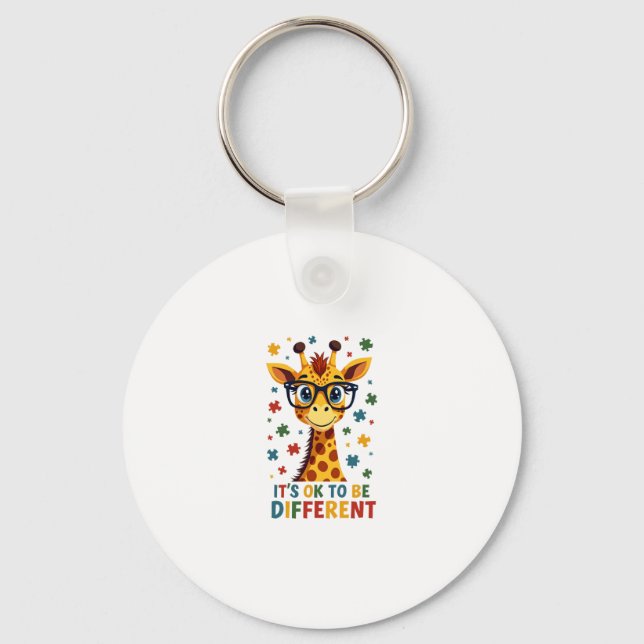 Porte-clés It's Ok To Be Different Giraffe Autism Awareness B (Recto)