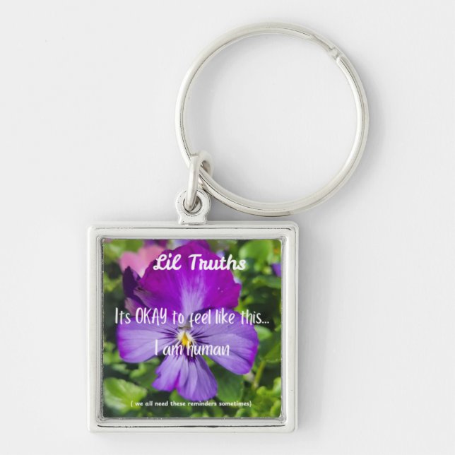 Porte-clés Its OKAY to Feel Like This Purple Panisy Bloom  (Devant)