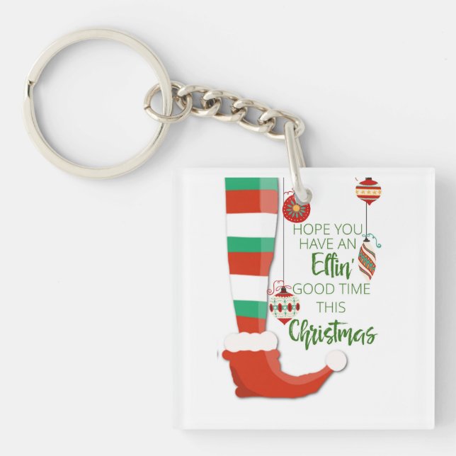 Porte-clés j' espère que vous passerez un bon moment de Noël (Devant)