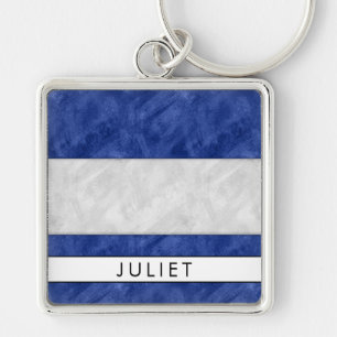 Porte-clés J Juliet Nautical Signal Flag + Your Name