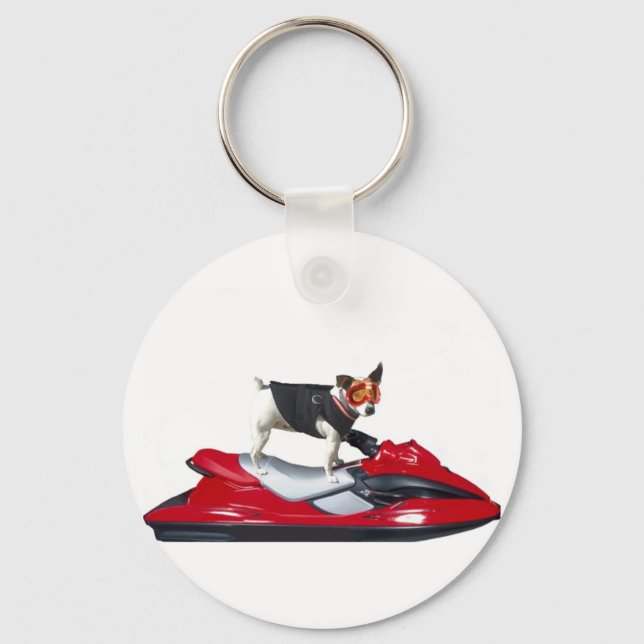 Porte-clés Jack Russell Terrier sur Jetski porte - clé (Recto)