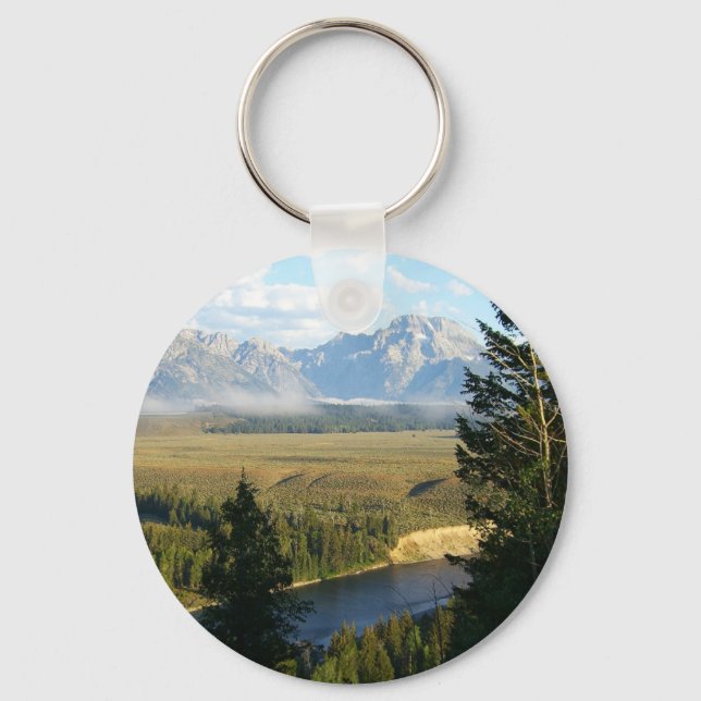 Porte-clés Jackson Hole Mountains et River (Recto)