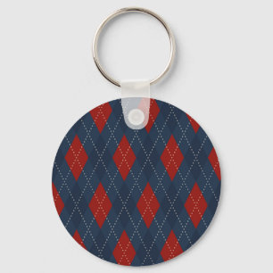 Porte-clés Jacquard Royal Bleu Motif de Noël