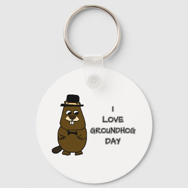 Porte-clés J'adore Groundhog Day (Recto)