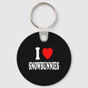 Porte-clés J'adore (j'aime) les Snowbunnies Skiant Snowboardi