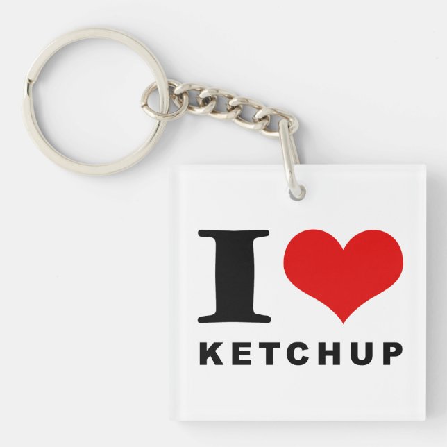 Porte-clés J'adore le ketchup (Devant)