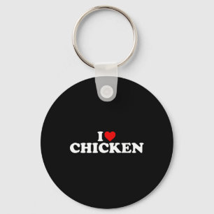 Porte-clés J'adore le poulet - Cœur